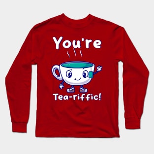 Tea-riffic Vibes: Spread Positivity with this Charming Teacup Design Long Sleeve T-Shirt